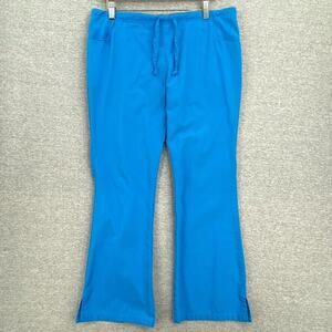 Dickies Scrub Pants Womens Small Blue Drawstring Split Leg Opening Healthcare